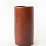 Vase signé cylindrique, poterie, moderniste, peint à la main,vase décoratif, décor intérieu