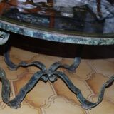 Table basse verre eglomise