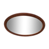 Oval mirror wood bevelled glass 65 x 45 cm