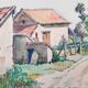 André Duculty (1912-1990) Watercolor on paper "Vitry sur Loire" Signed lower right