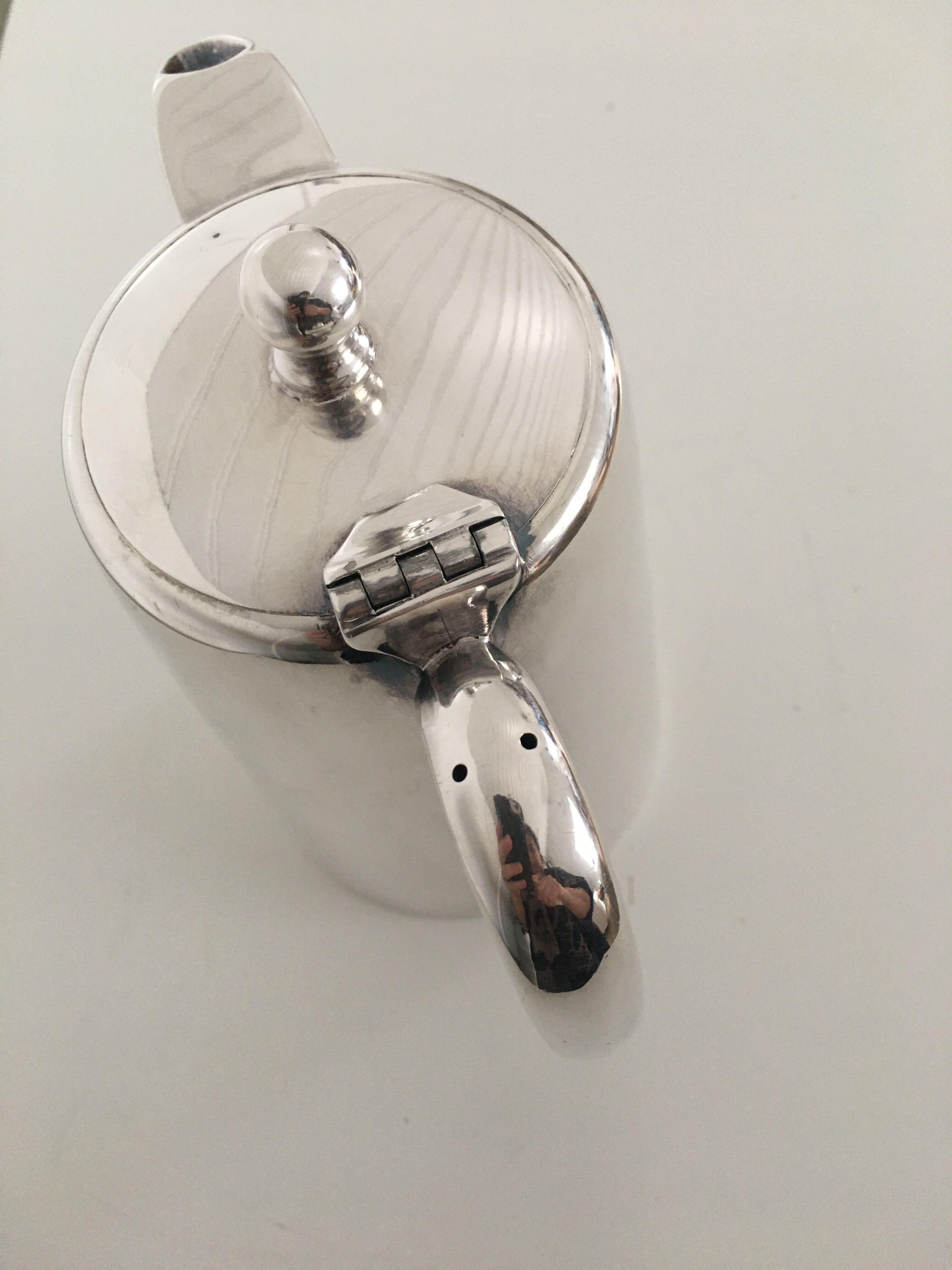 Silver metal coffee maker