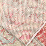 Red and beige wool turkish rug 198x112cm