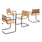 Lot of 4 Breuer B34 armchairs
