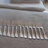 Set of 12 silver-plated forks