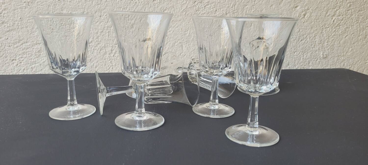 60's white wine glass set