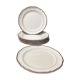 Set of 6 ivory scalloped dessert plates