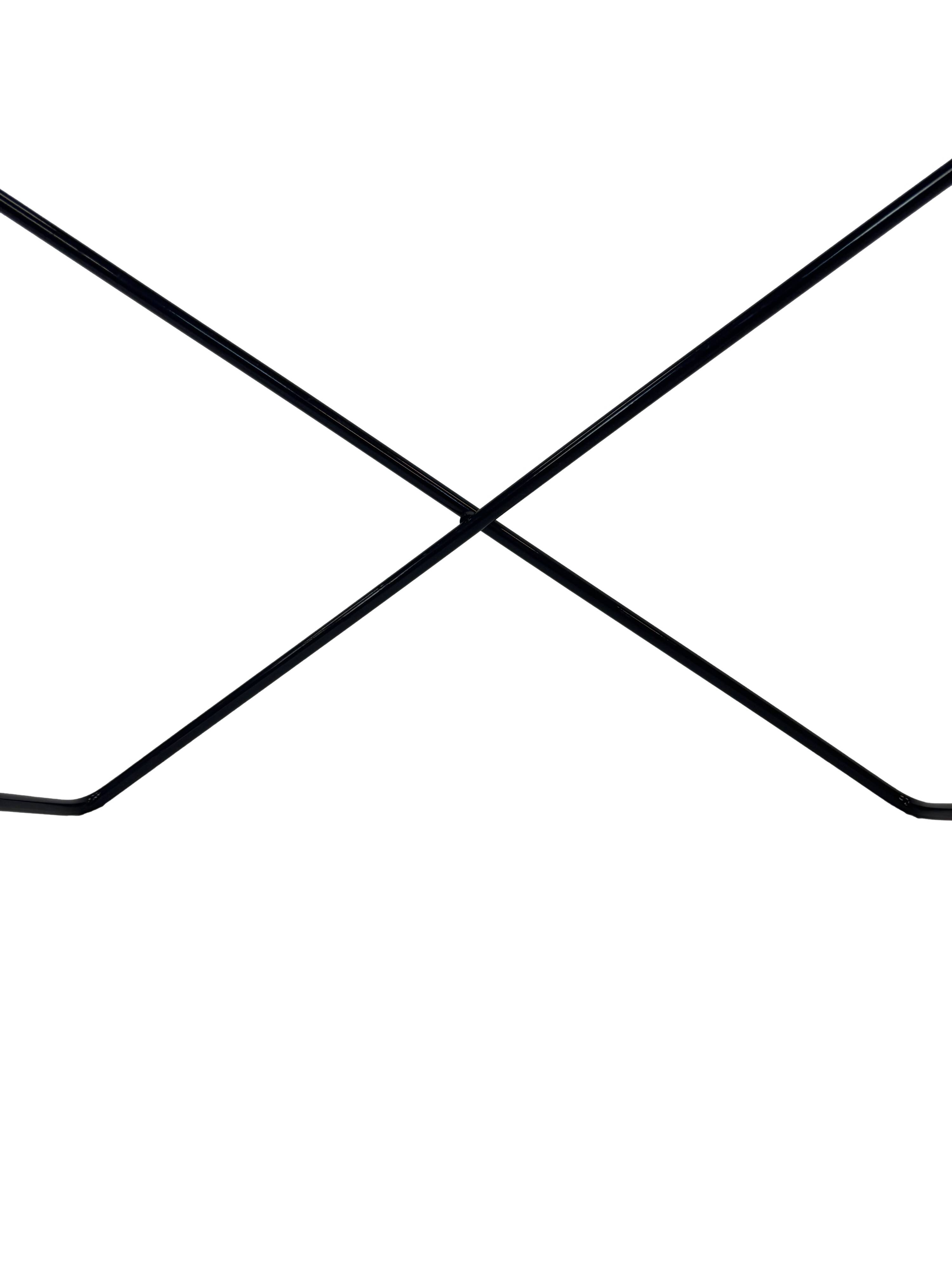 Vintage coffee table in 70s steel wire glass design