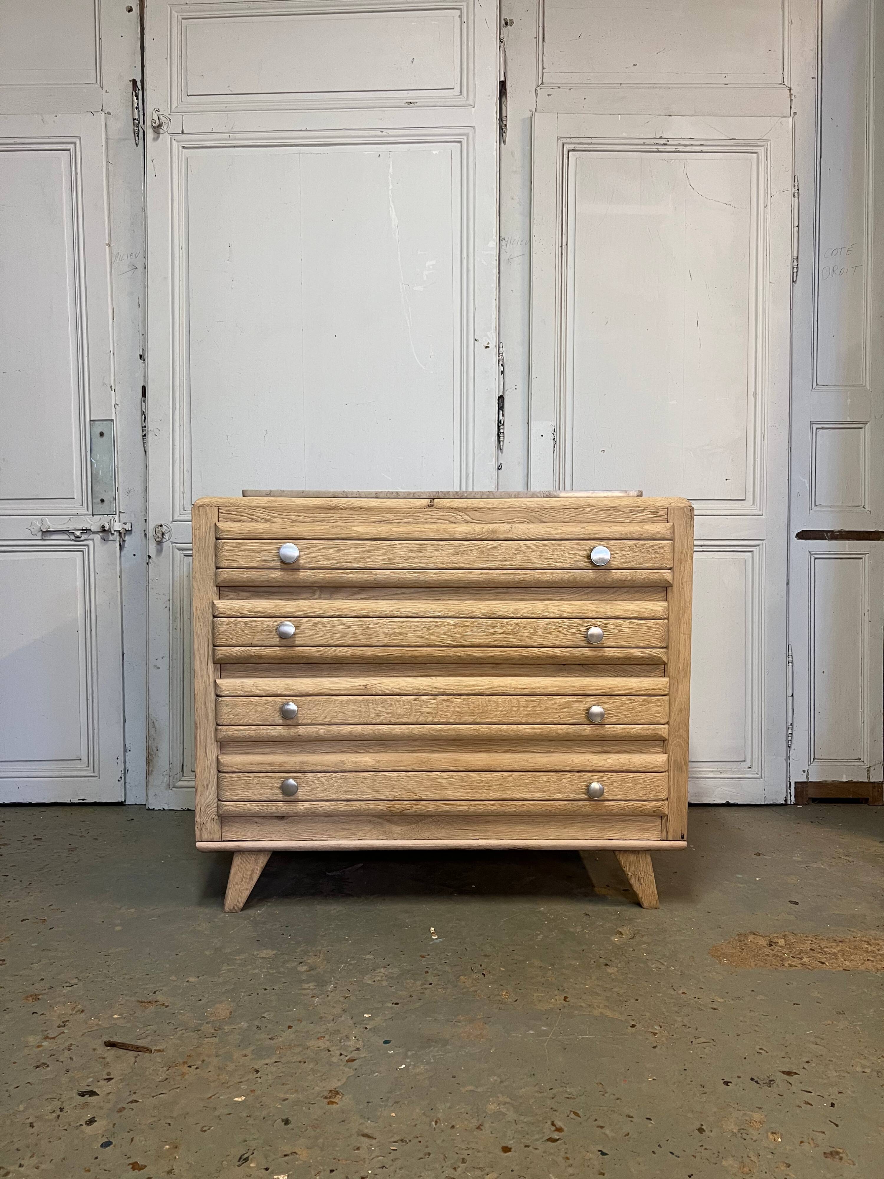 Commode vintage chêne brut