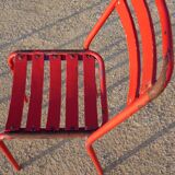 2 chairs Tolix T2 red by Xavier Pauchard