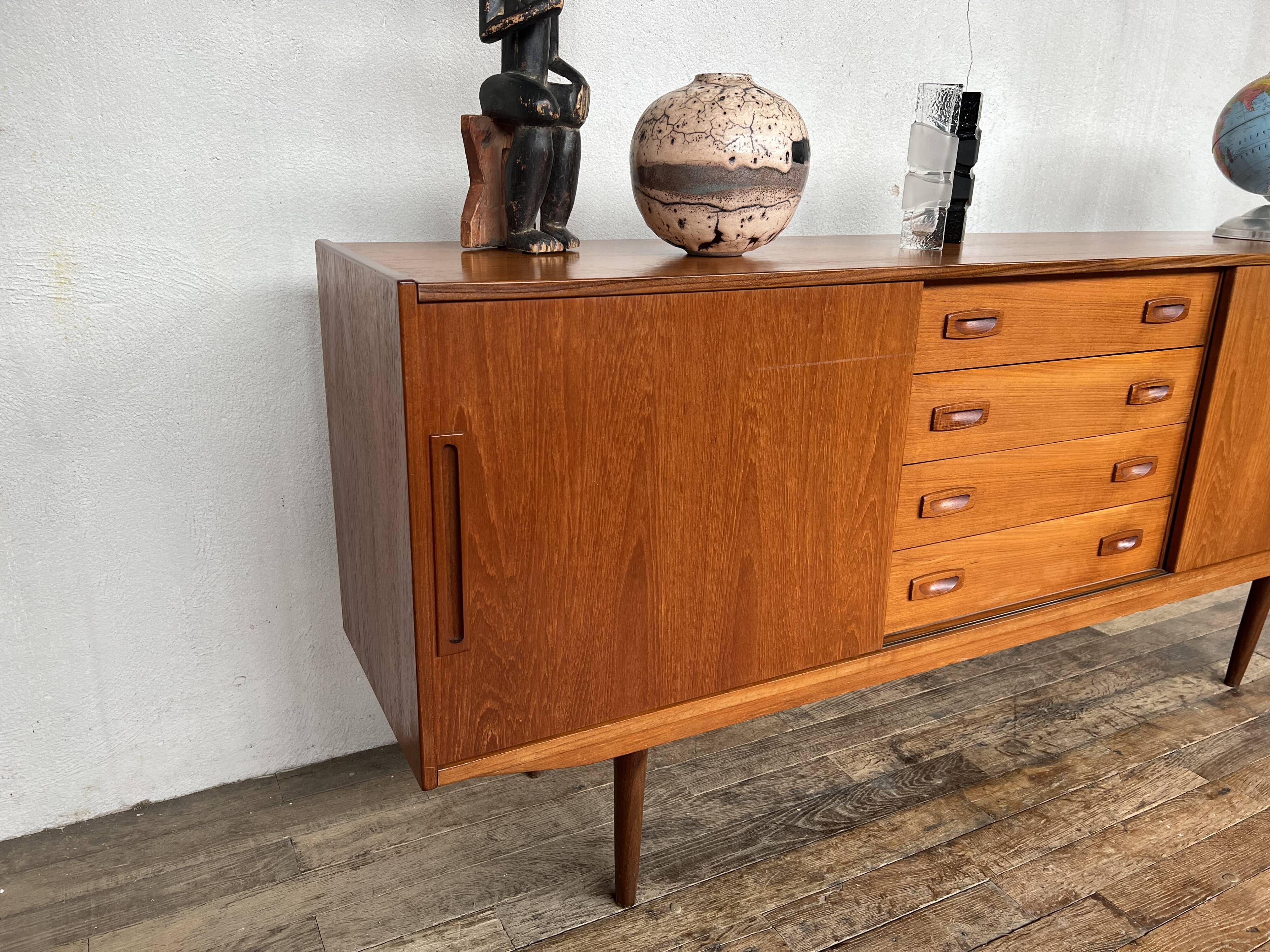 Scandinavian sideboard in vintage teak design 1960