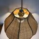Suspension fleur rotin