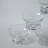 Set of 6 engraved crystal champagne glasses 1960