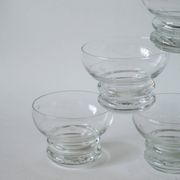 Lot de 6 coupes à champagne en cristal gravé 1960