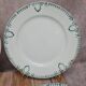 Set of 4 antique plates, Terre de fer Saint-Amand, green decoration.