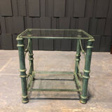 Table d’appoint en fer et verre patine antique