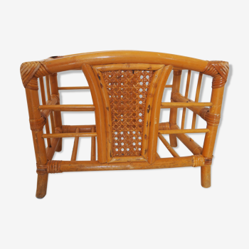 Rattan magazine holder