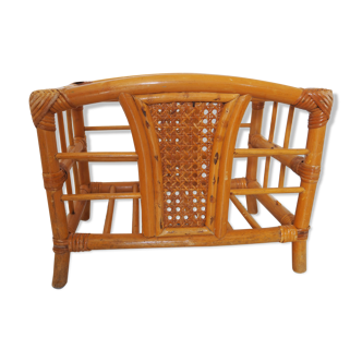 Rattan magazine holder