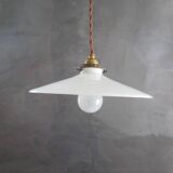 Antique white opaline pendant light