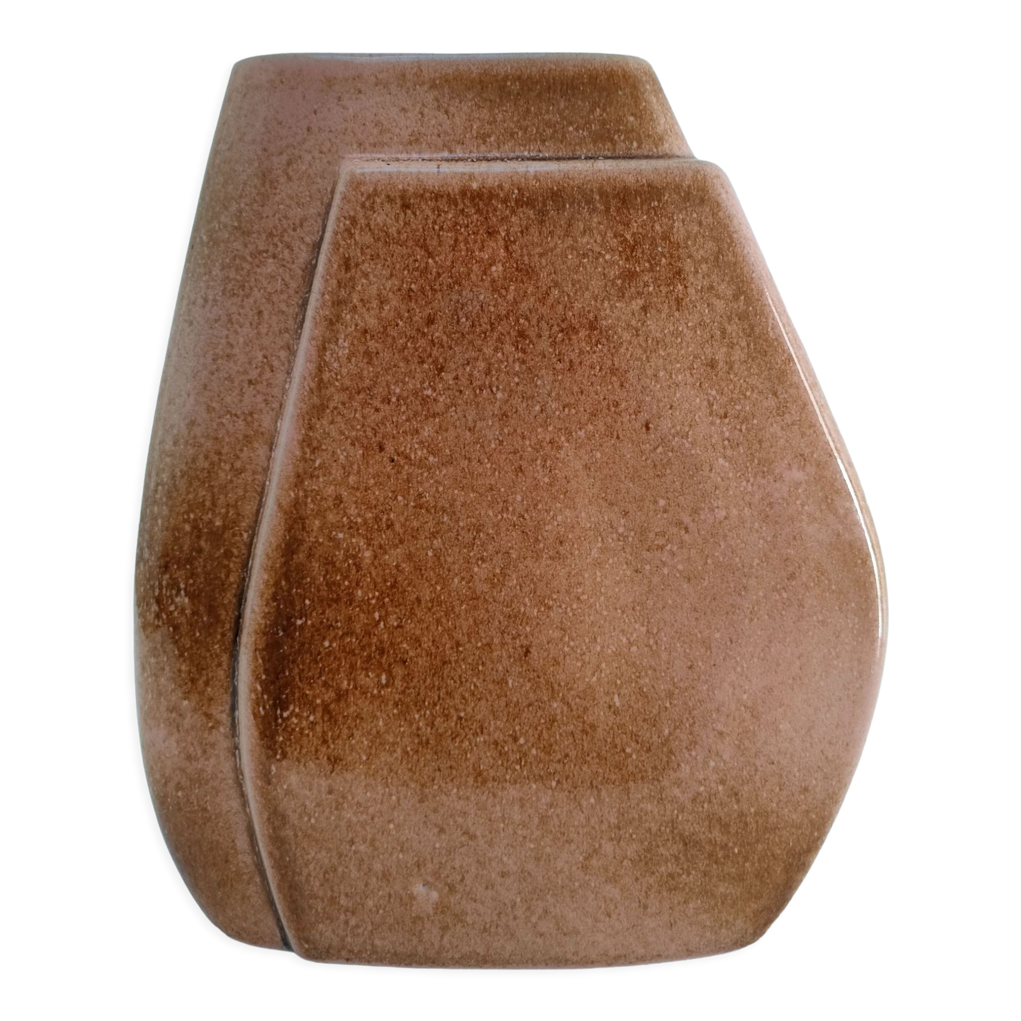 Enamelled ceramic flat vase design 80s - 90s