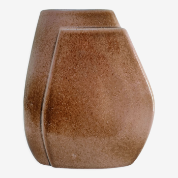 Vase méplat céramique émaillée design années 80 - 90