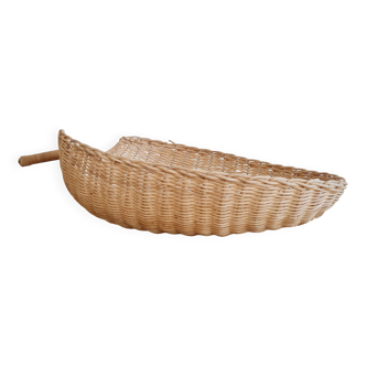Antique rattan basket - bowl emptier