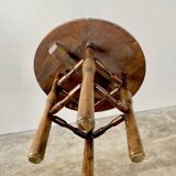 Old round solid wood coffee table