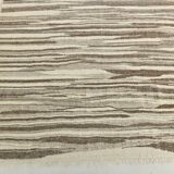 8x11 Brown Beige Minimalist Handmade Wool Kilim Rug, 226x350Cm