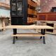Wood and metal coffee table