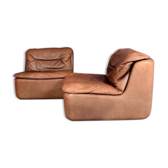 2 Modular fireside chairs by Friedrich Hill for the Walter Knoll collection 1970