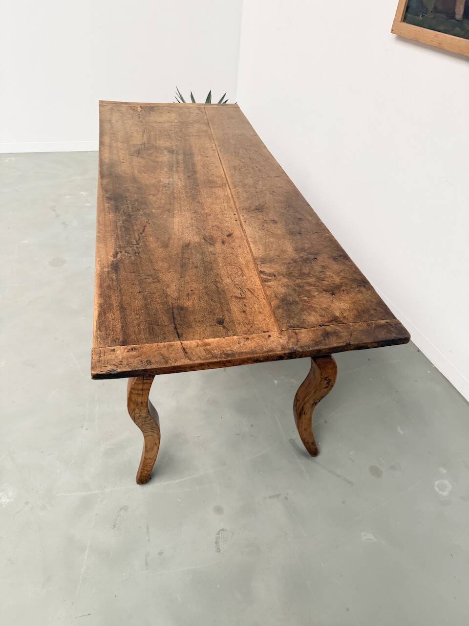19th century walnut drapery table 2m1