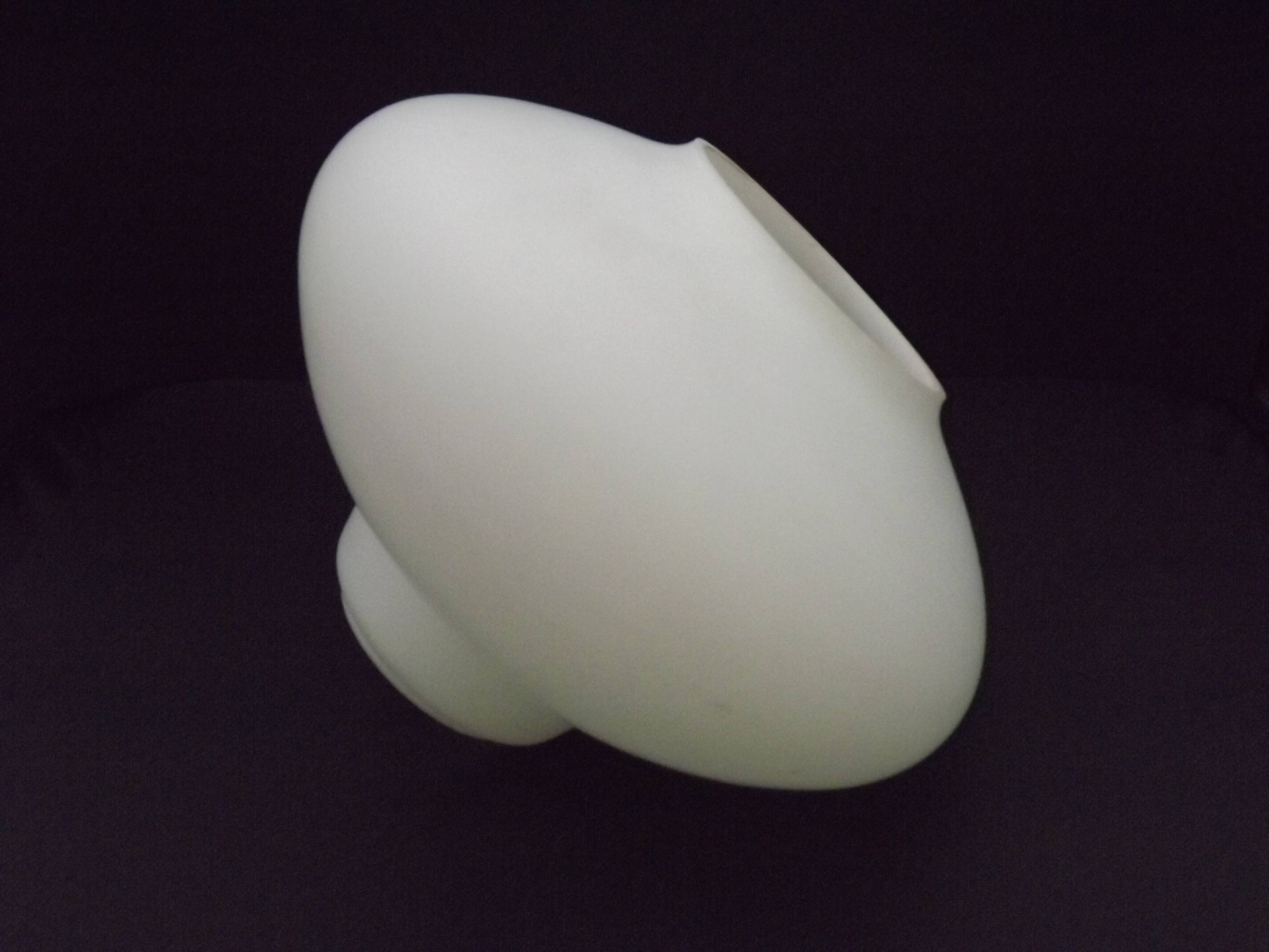 Large French Vintage Retro White Opaque Glass Pendant Ceiling Light Shade