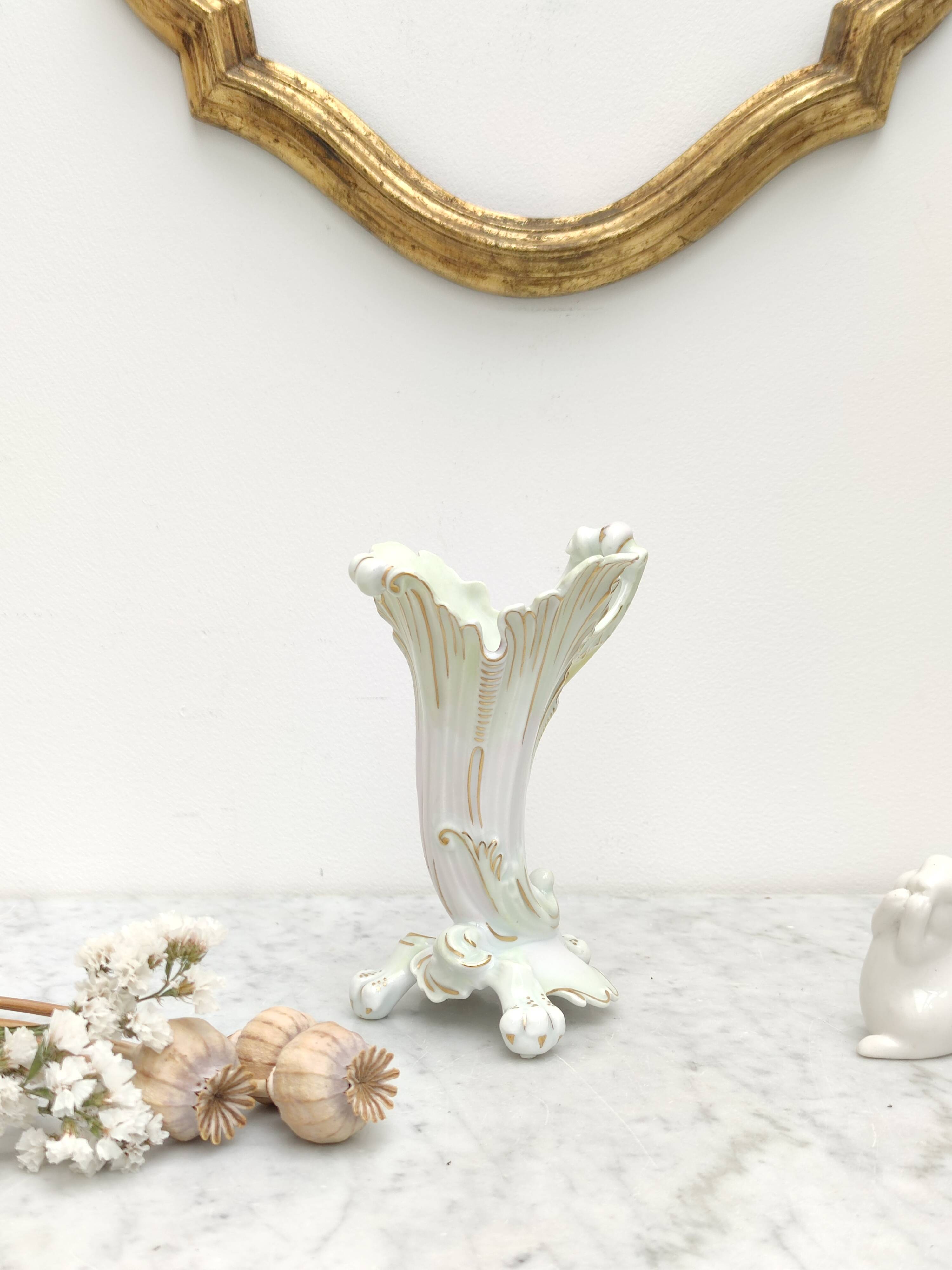 Limoges porcelain cone vase