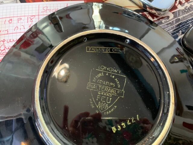 Longwy collection plate the chinese pheasant decorated vintage and numbered hand