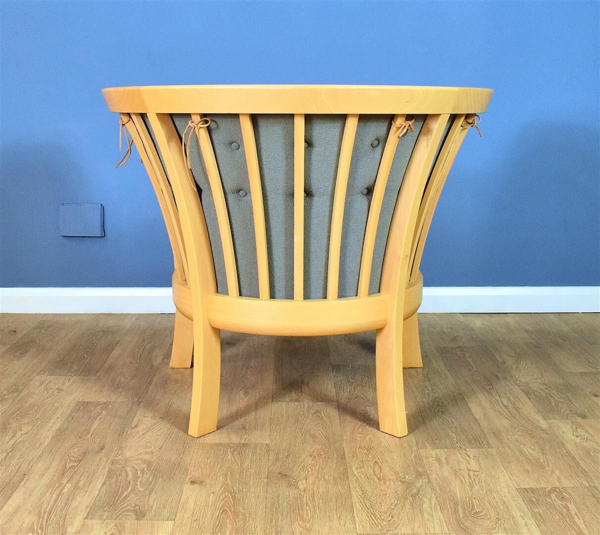 Mid century modern retro danish grey 'Maria' beech lounge armchair by Stouby