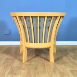 Mid century modern retro danish grey 'Maria' beech lounge armchair by Stouby