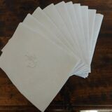Set of 10 white damask towels