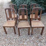 Art Deco chairs in cane wood
