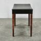 1960s Danish Modern Wood and Black Leather Stool