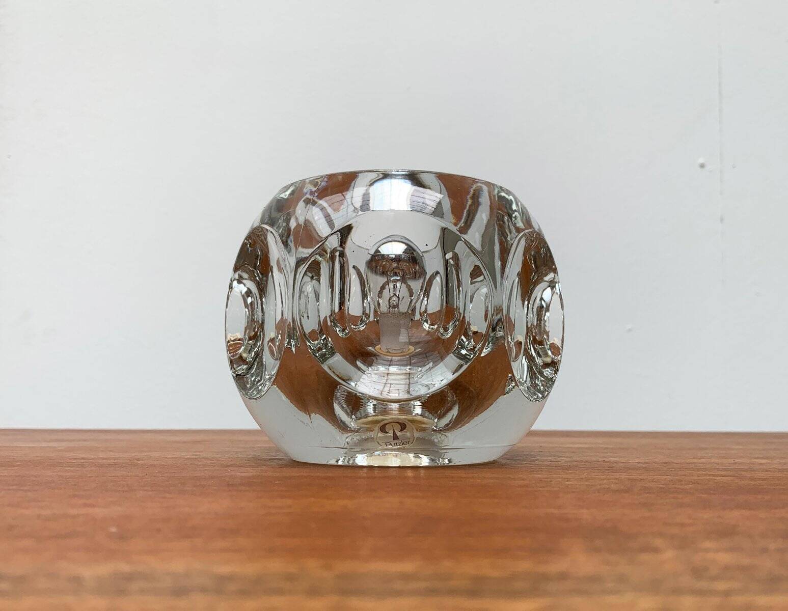 Vintage German glass table lamp by Peill & Putzler.