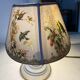 Vintage lamp, Tillier parakeets and sparrows lampshade