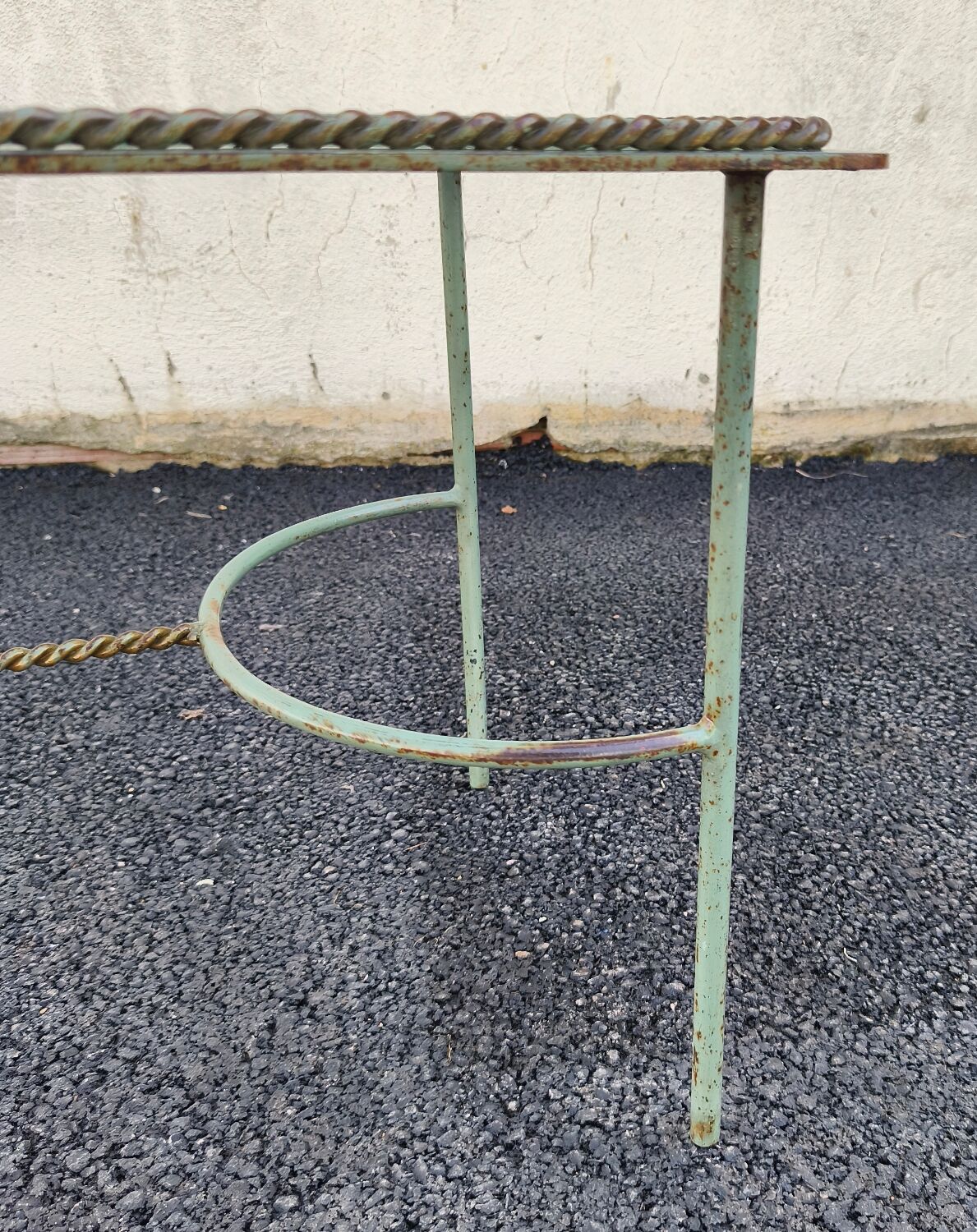 Glass and metal coffee table, Neoclassical/Art Deco
