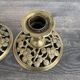 Pair of Art Nouveau Gilded Bronze Candle Holders