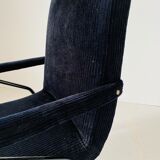 1960s vintage black velvet armchair