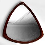 Important Miroir Triangulaire en Teck, Design Scandinave, Circa 1950