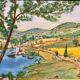 Tableau ancien paysage de Toscane daté 1989