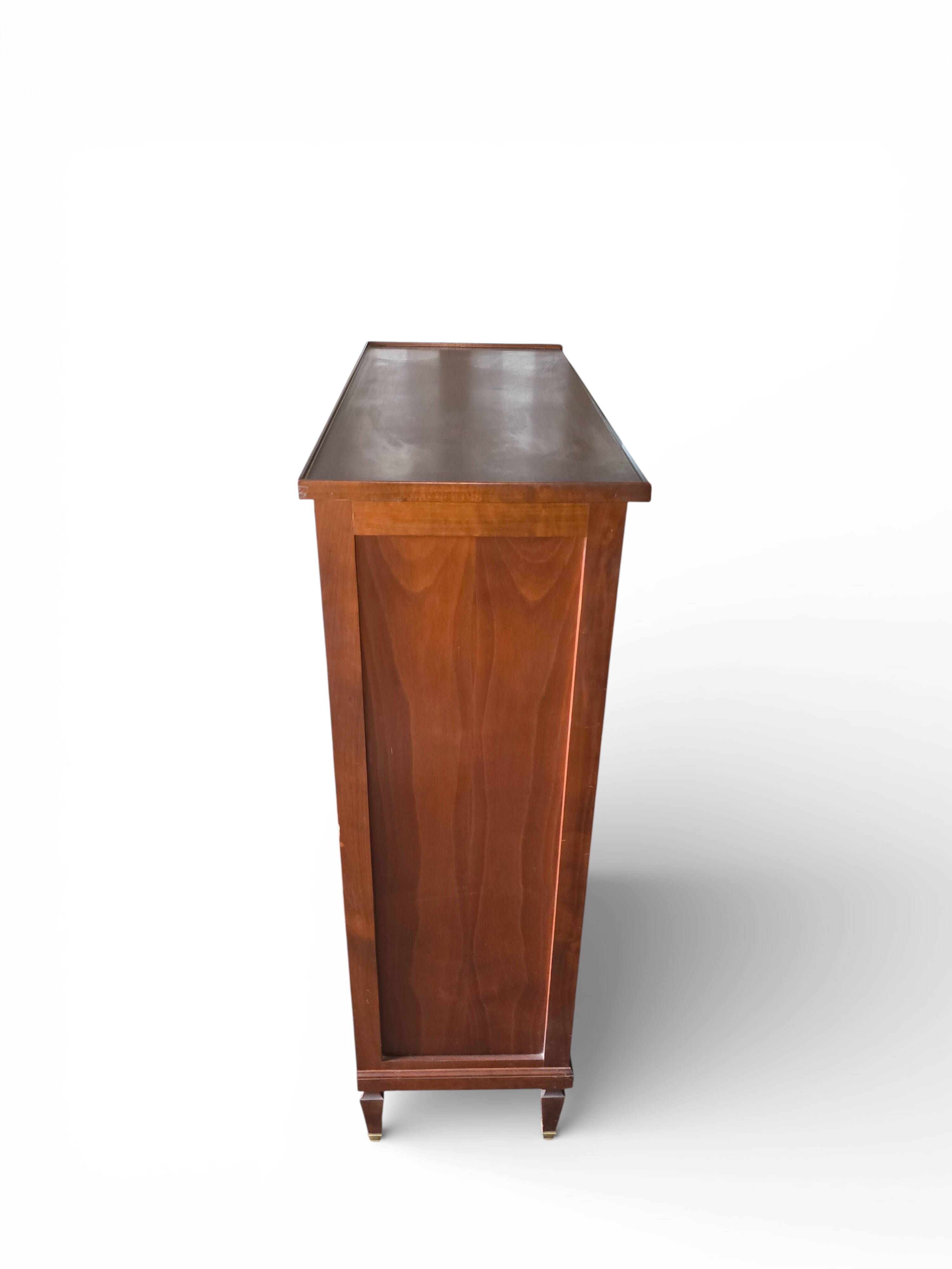 Weekly planner with 12 drawers, wood & leather fronts, notary's furniture.