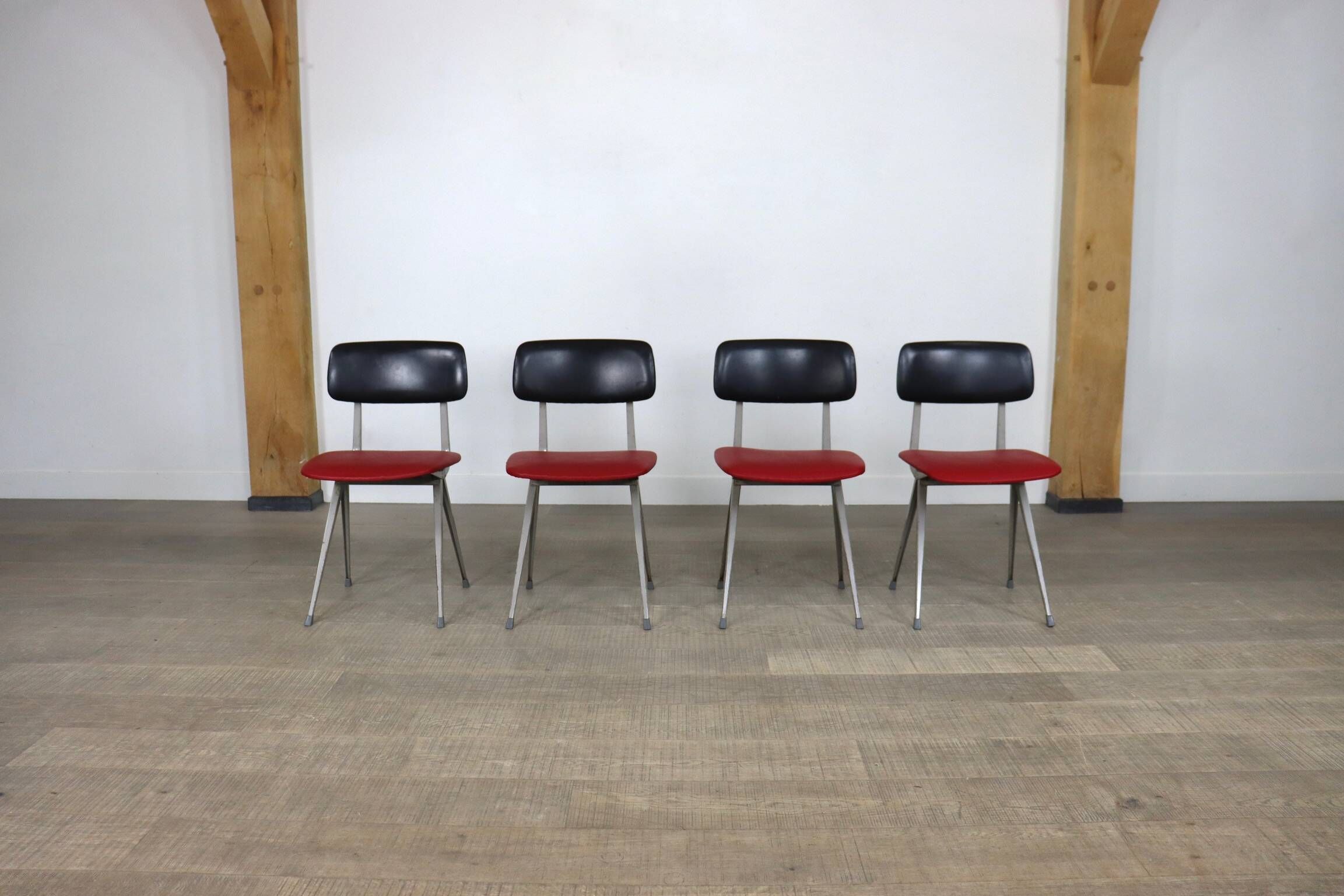 Set Of 4 Friso Kramer For Ahrend De Cirkel “Result” Dining Chairs, The Netherlands 1967