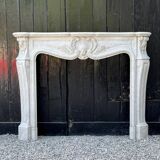 Louis XV style fireplace in Carrara marble circa 1880