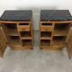 Pair of bedside tables art deco style marble black portor