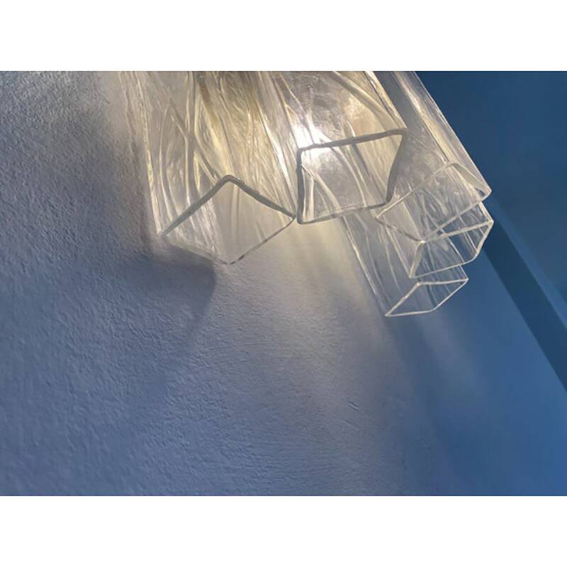 Applique murale en verre de Murano dorée de style moderne du milieu du siècle dernier « Squared ».
